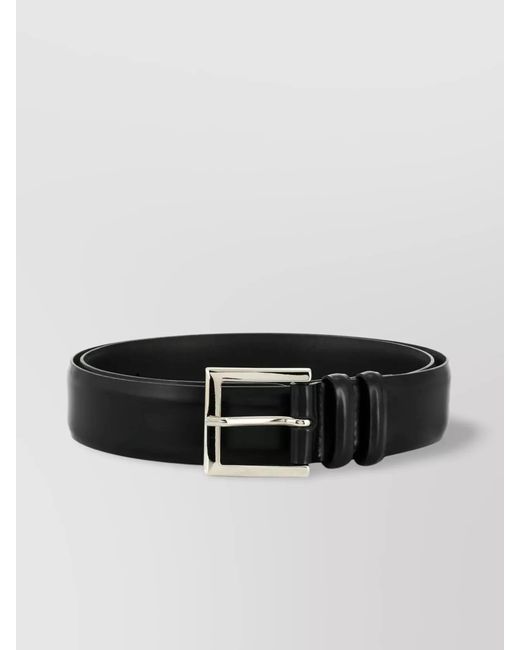 Orciani Black Leather Belt for men