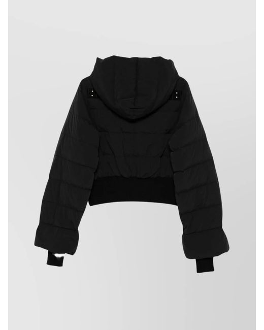 Rick Owens Black Hooded Quilted Down Puffer Jacket