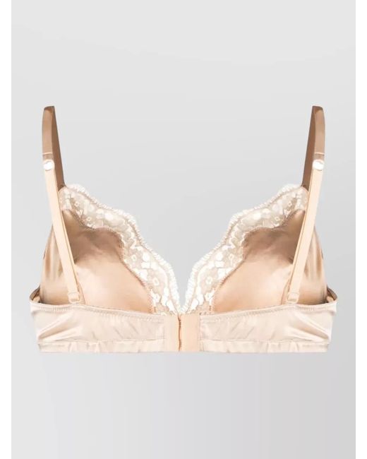 Dolce & Gabbana Natural Silk Satin Lace Soft-Cup Bra