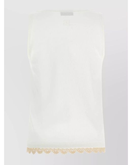 Magda Butrym White Stretch Cotton Tank Top