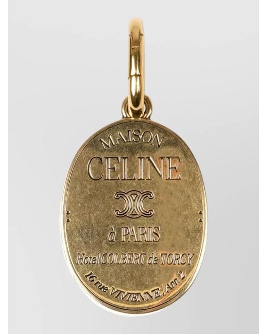 Céline Metallic Brass Charm Brooch