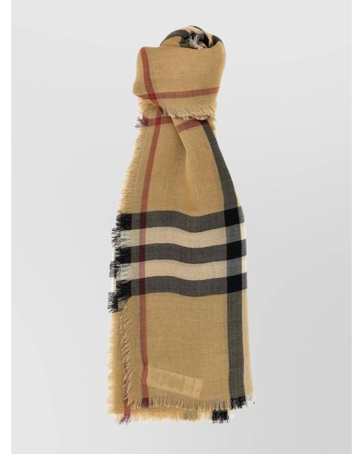 Burberry Natural Reversible Check Pattern Scarf for men