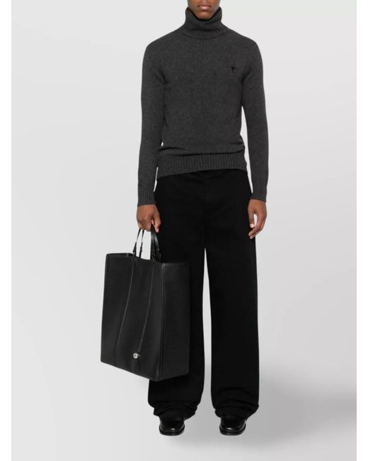 AMI Black Dark Turtleneck Sweater for men