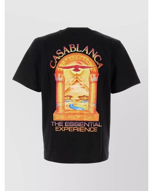 Casablanca Black Cotton T-Shirt for men