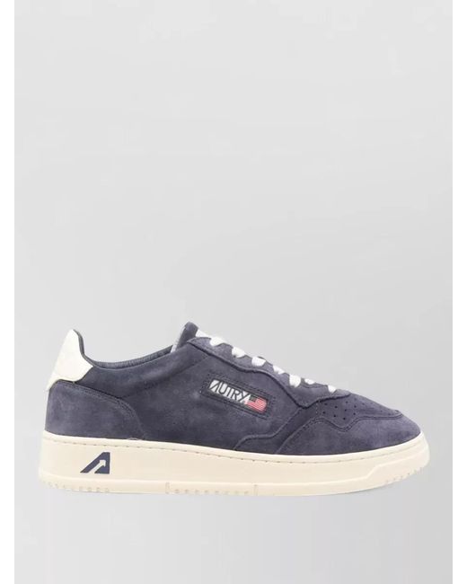 Autry Blue Leather Low-Top Sneakers for men