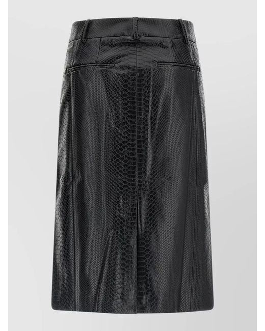 ANDAMANE Black Xania High Waist Snake Print Skirt