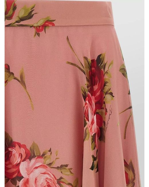 Dolce & Gabbana Pink Bouquet Rose Skirt
