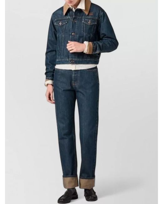 Miu Miu Blue Denim Straight-Leg Trousers