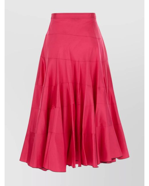 Tory Burch Flared High Waist Silk Skirt