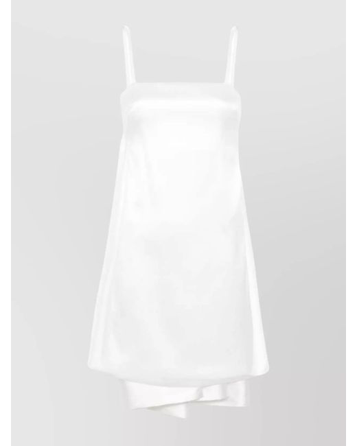 P.A.R.O.S.H. White Poppy Mini Dress Spaghetti Straps