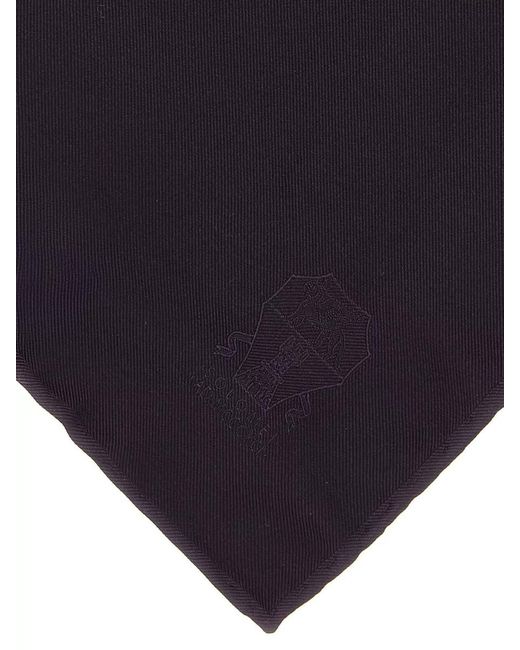 Brunello Cucinelli Blue Double Face Silk Pocket Square Clutch for men