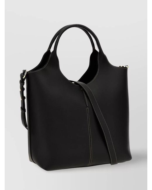 Tod's Black Small Leather Tote Bag