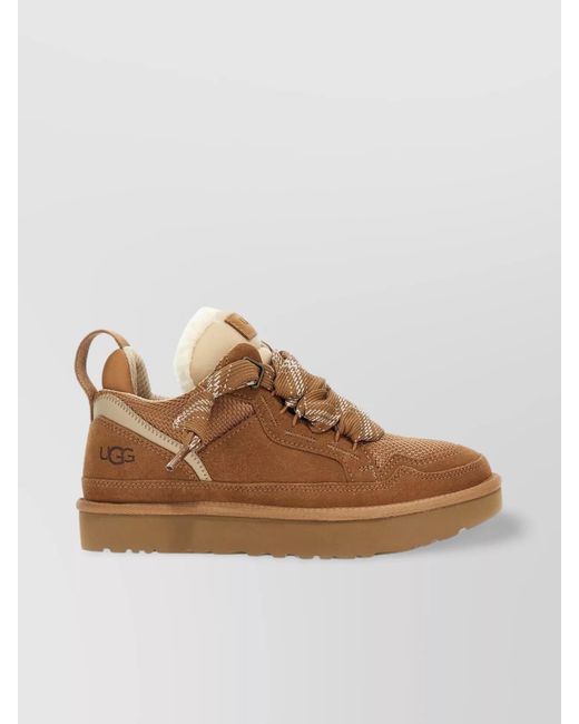 Ugg Brown Leather Low-Top Sneakers