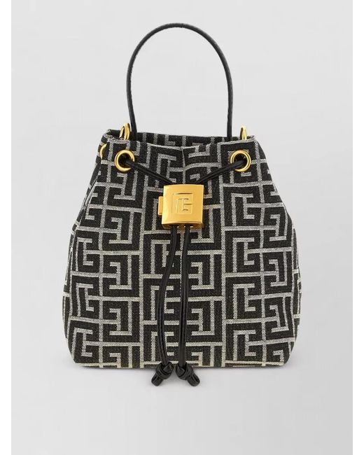 Balmain Black Pulse Mini Bucket Bag Dual Carry