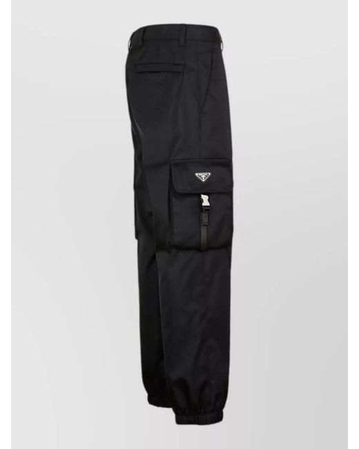 Prada Black Pants Cargo Belt Loops Back Pockets for men