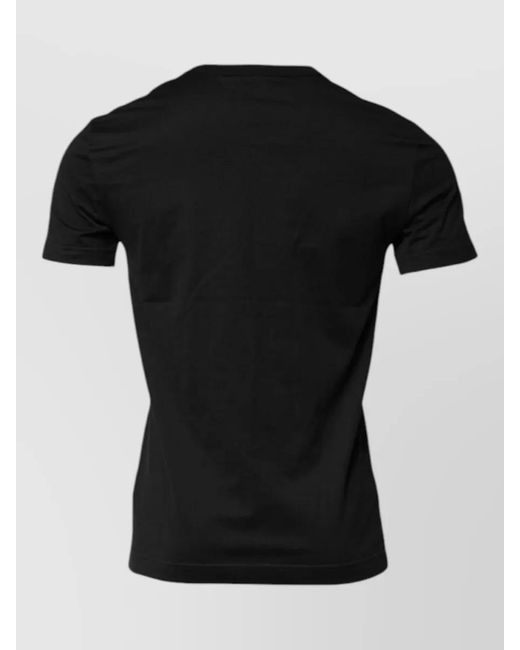 Dolce & Gabbana Black Cotton Short-Sleeve Crew-Neck T-Shirt for men