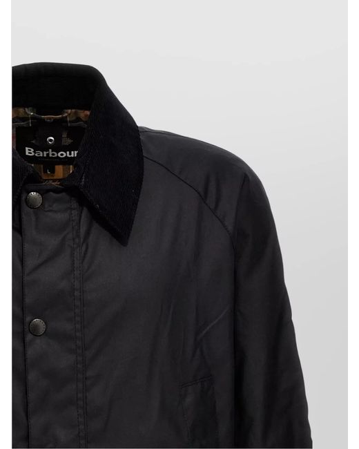 Barbour Black Waxed Cotton Regular-Fit Jacket for men