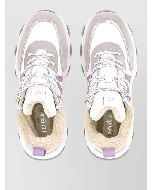 Hogan Metallic Sneakers Chunky Sole Pull Tab Accents