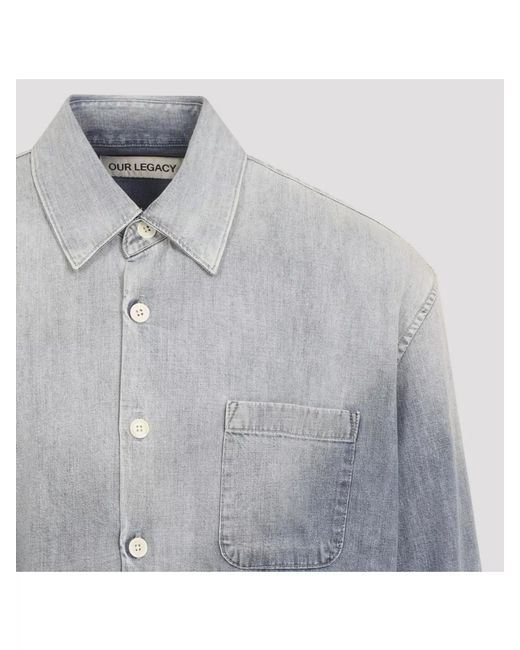 Our Legacy Blue Denim Oversized Shirt for men