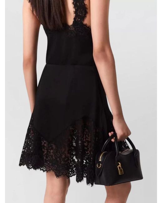 Stella McCartney Black Lace Trim Mini Dress A Line Cut