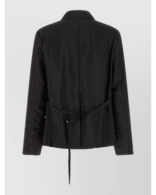 Dries Van Noten Black Blazer Blursy Striped Single Breasted Tailoring