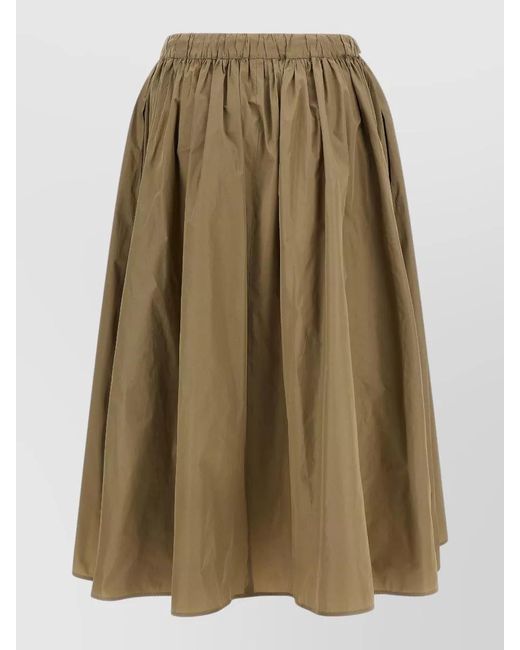 Max Mara Green Mxmlonza Skirt Gathered Design Midi Length