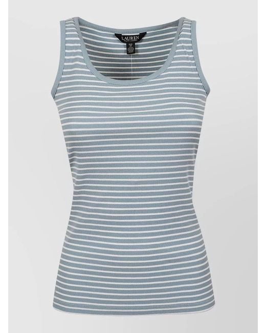 Ralph Lauren Blue Striped Knit Tank Top Pullover