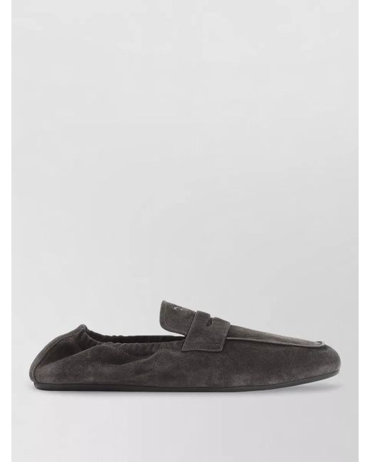 Prada Gray Suede Penny Loafers for men