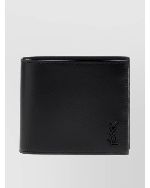 Saint Laurent Black Calf Leather Wallet for men