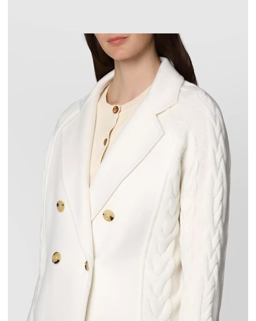 Max Mara Natural Cashmere Wool Cable-Knit Double-Breasted Jacket