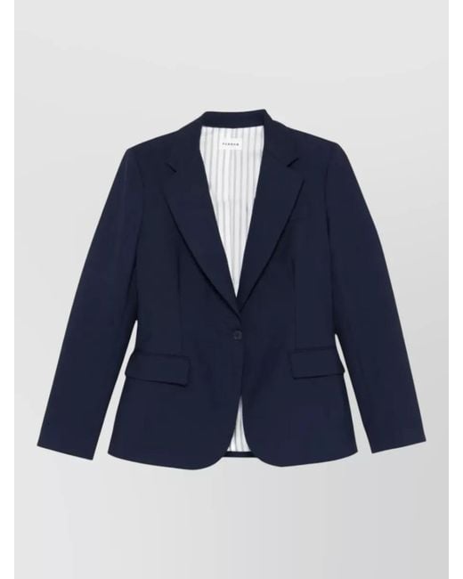 P.A.R.O.S.H. Blue Virgin Wool Suit Jacket