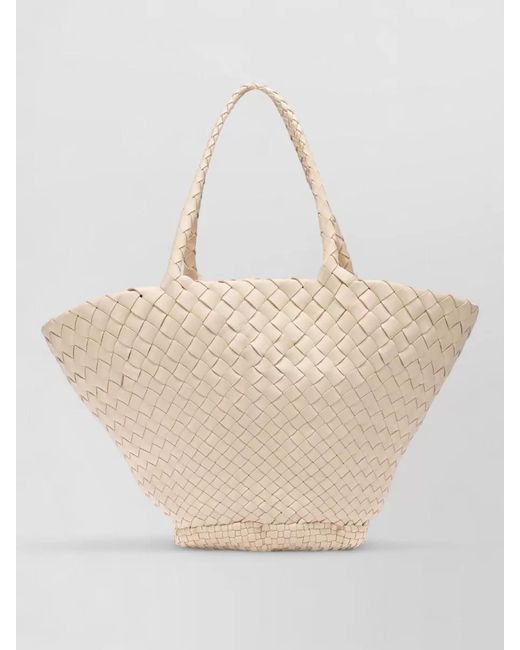 Dragon Diffusion Natural Vintage Mesh Tote Leather Tote Bag