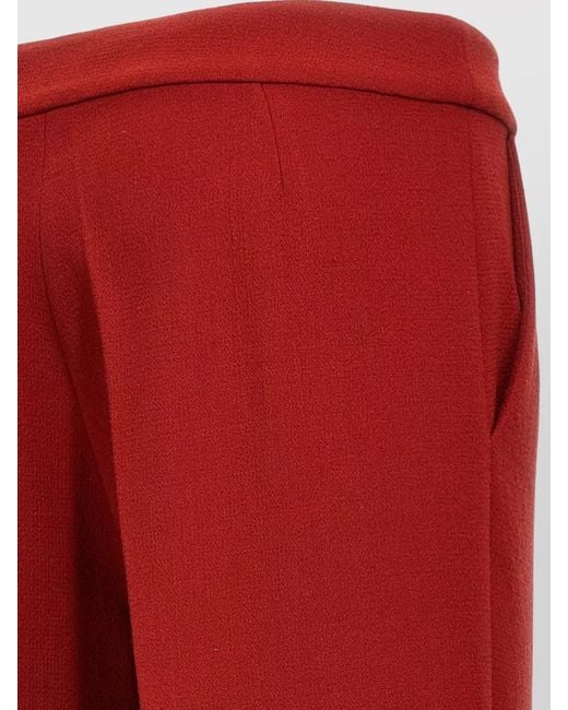 Gianluca Capannolo Red Valerie High Waist Wide Leg Pants