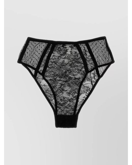 Dolce & Gabbana Black Lace High-Rise Briefs