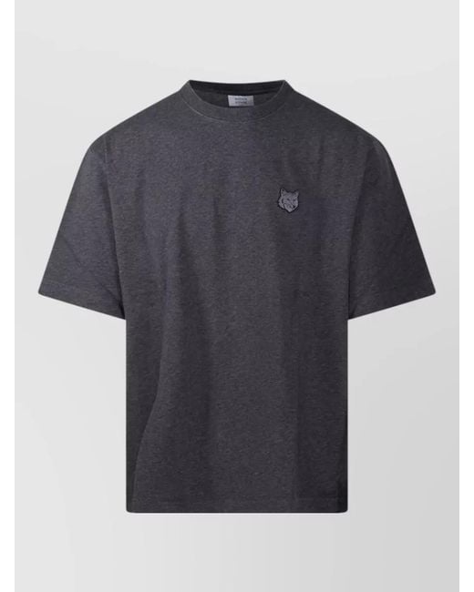 Maison Kitsuné Blue Fox Head T-Shirt Shirt Crew Neck for men