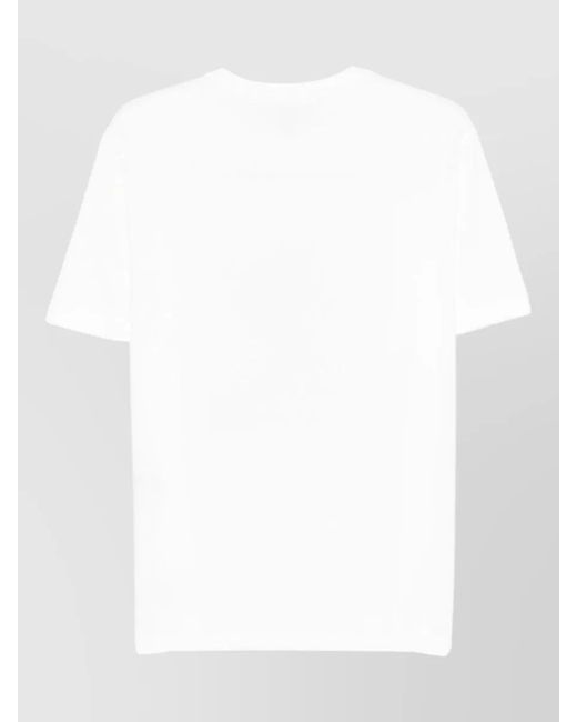 Emporio Armani White Cotton Printed Short-Sleeve Crew-Neck T-Shirt for men