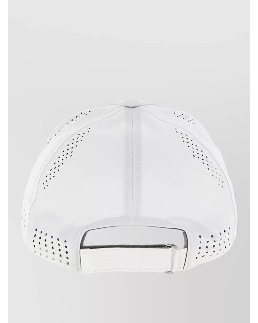 Brunello Cucinelli White Tennis Logo Cap Curved Brim Techno for men