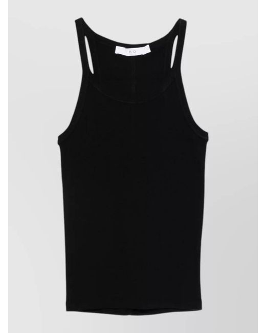 IRO Black Ribbed Scoop Neck Sleeveless Tank Top