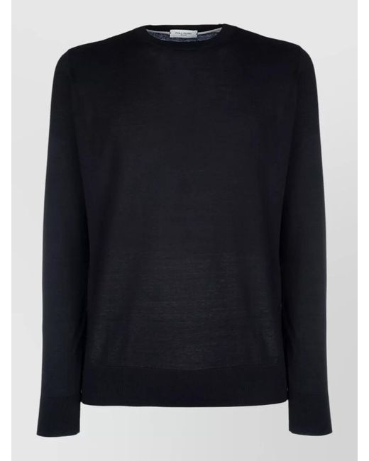 Paolo Pecora Black Crew Neck Knitwear Long Sleeve Sweater for men