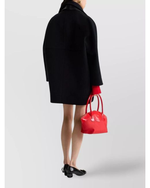 Patou Black Virgin Wool Oversized Coat