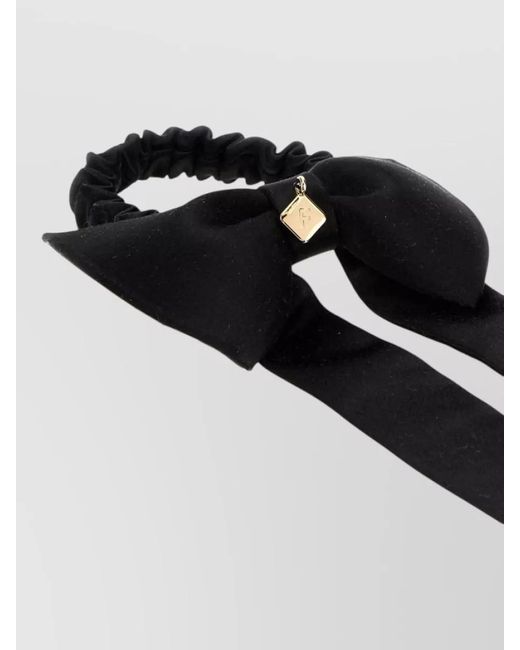 Ferragamo Black Satin Scrunchie