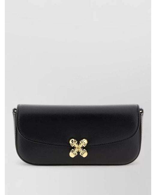 McQueen Black Skull Flower Small Chain Crossbody Bag