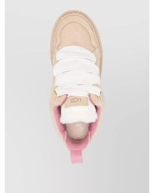 Ugg Pink Lowmel Meadow Lace Up Sneakers