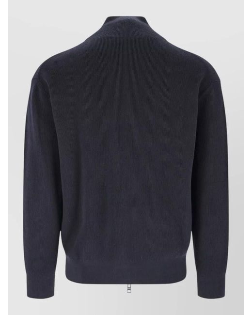 Closed Blue Cashmere Blend Crewneck Lightweight Jacket for men