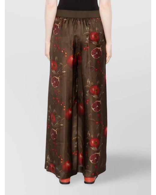 Uma Wang Brown Printed High-Rise Wide-Leg Trousers