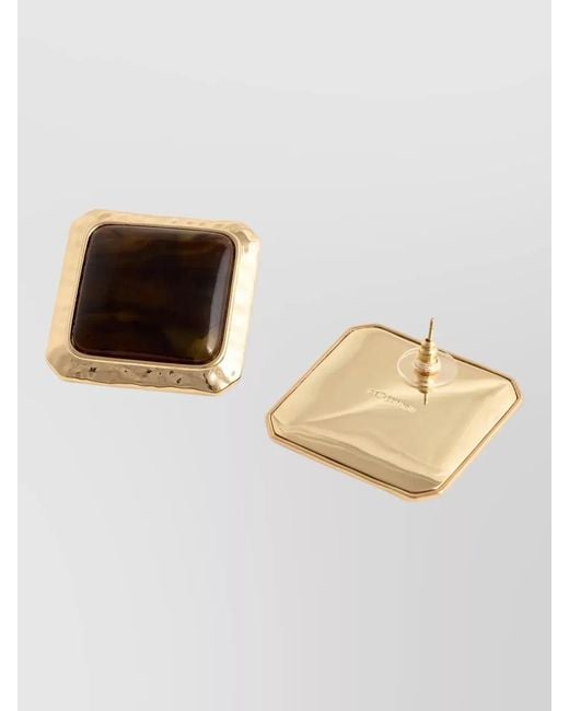 Self-Portrait Brown Enamel Stud Earrings