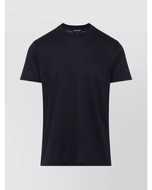 Giorgio Armani Black Silk T-Shirt Crew Neck for men