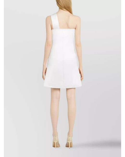 Courreges White Polyester One-Shoulder Cutout Mini Dress