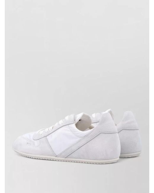 Rick Owens White Leather Low-Top Sneakers for men