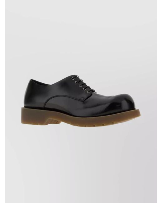 Jil Sander Multicolor Round Toe Leather Lace-Up Shoes With Chunky Sole for men